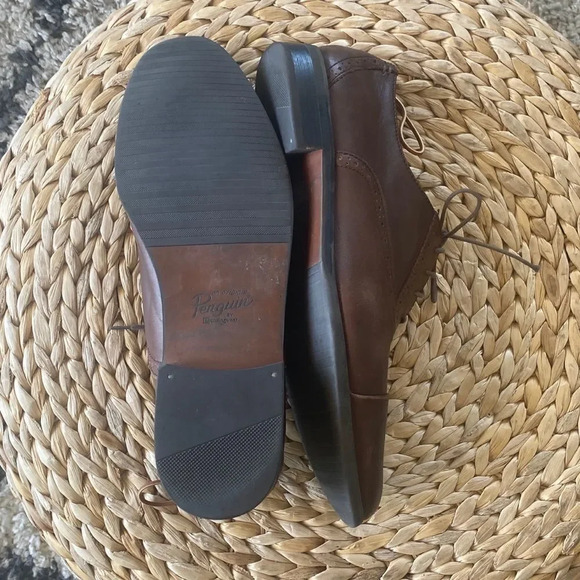 Original Penguin Premium Brown Leather Oxfords - Picture 6 of 8